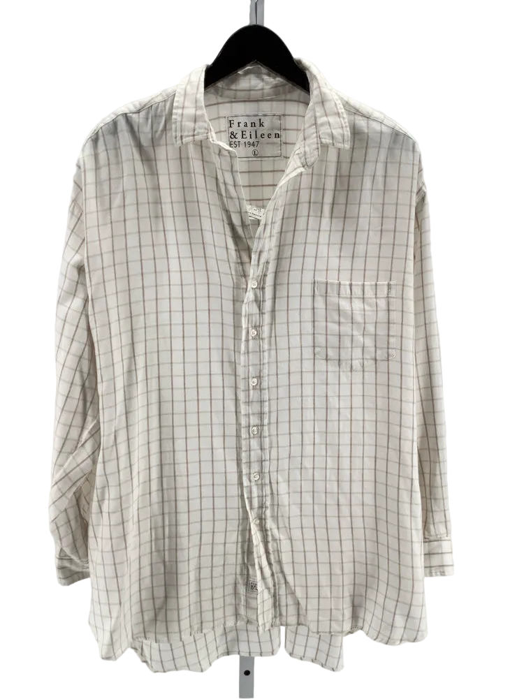 Frank & Eileen Size L Cream & Brown Shirley Shirt