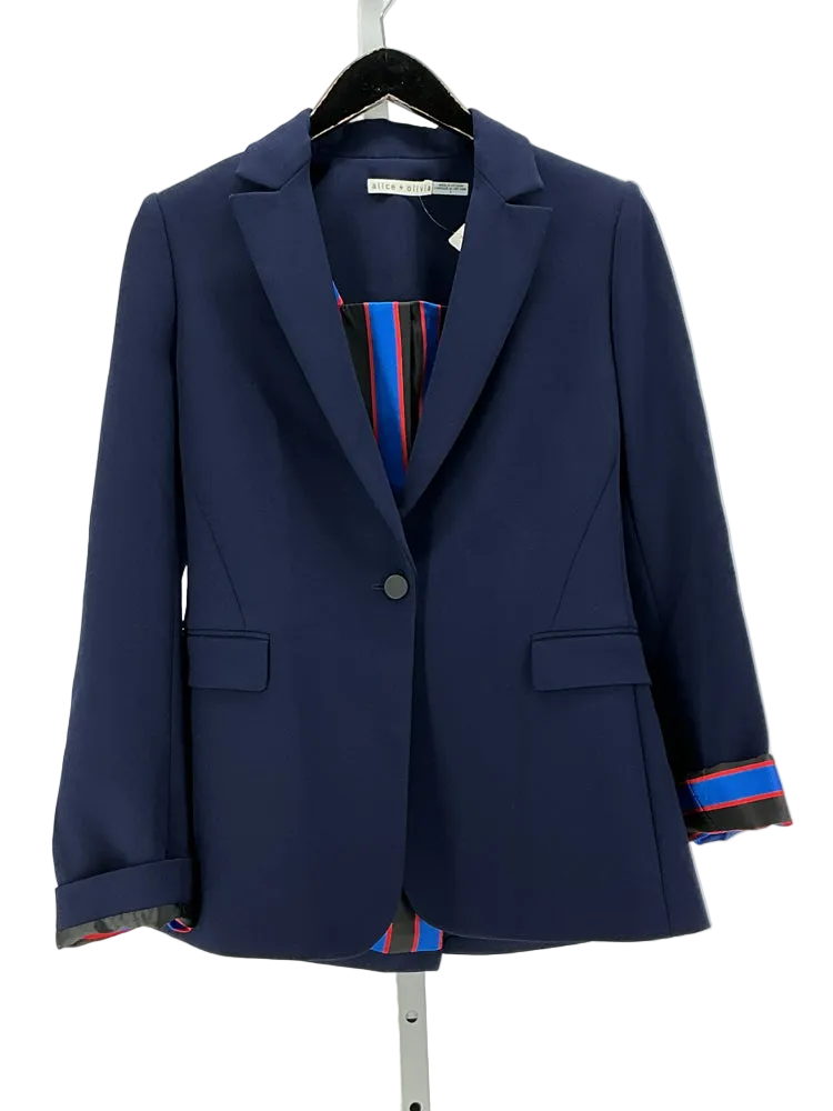 Alice & Olivia Size 8 Navy MACEY Blazer