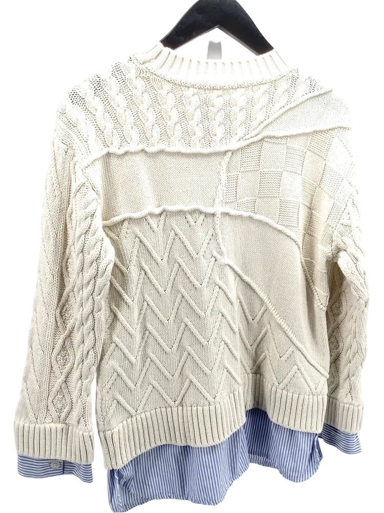 Pilcro Size XXS White multi Twofer Sweater