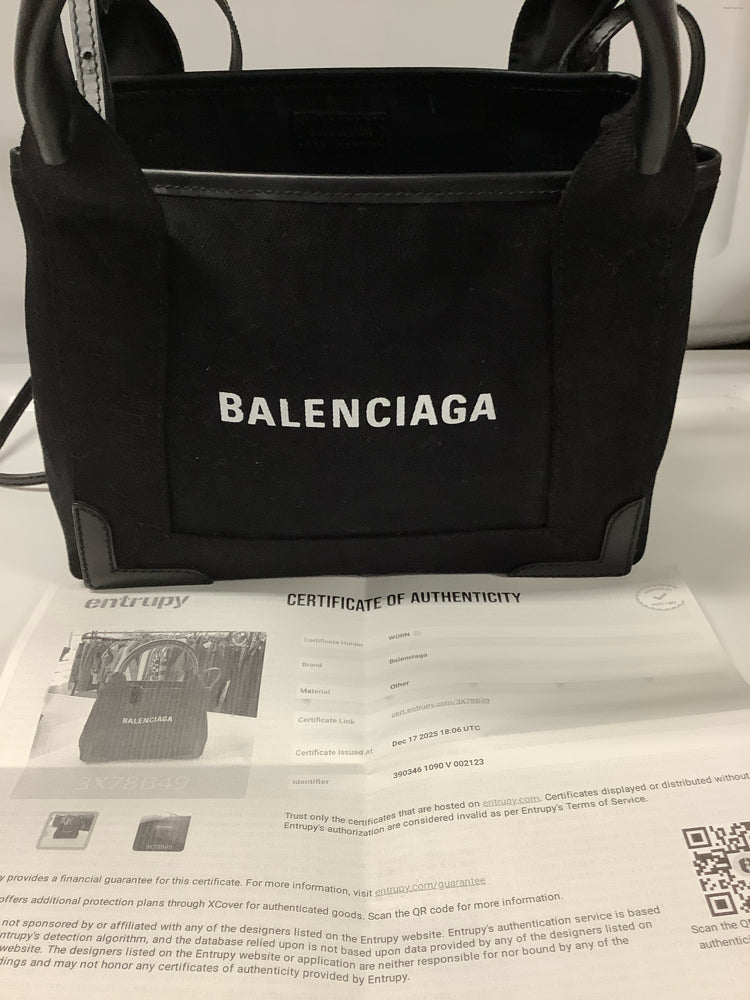 Balenciaga Black Navy Cabas Handbags