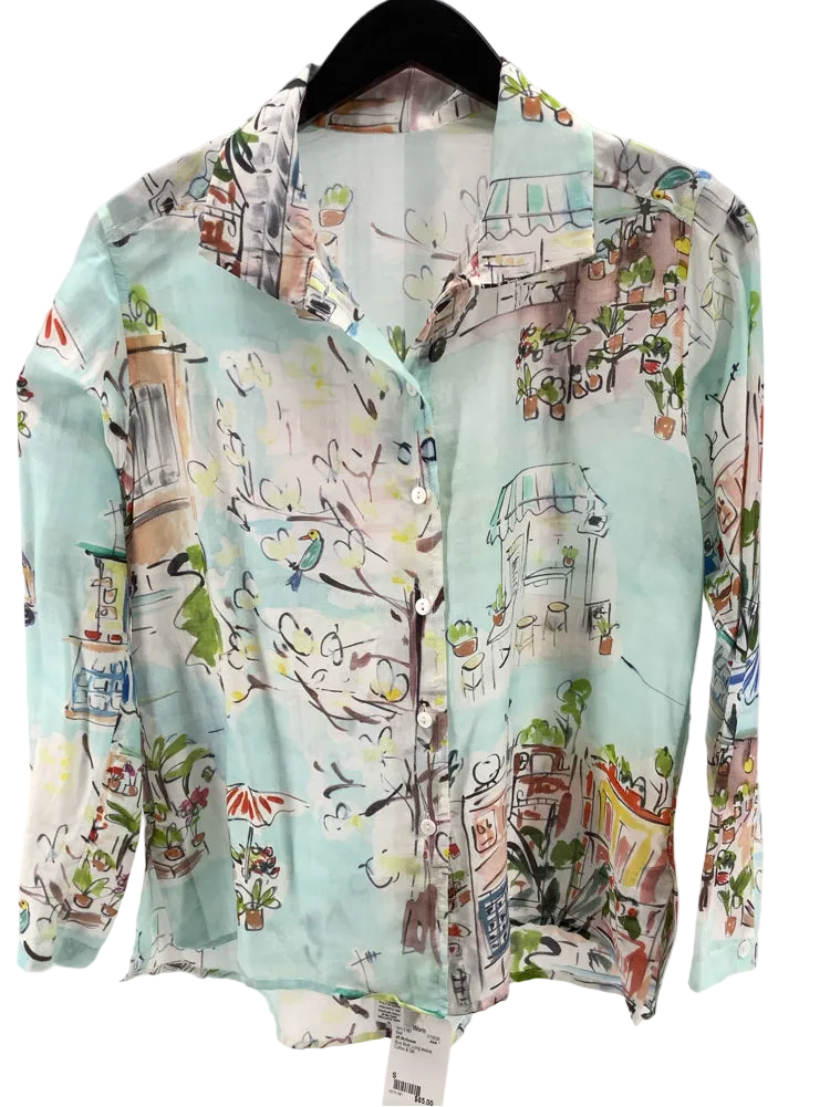 Jill McGowan Size S Blue Multi Shirt