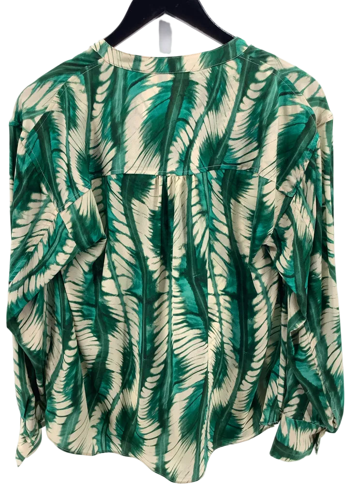 Ulla johnson Size 6 Green & Tan Nehir Shirt