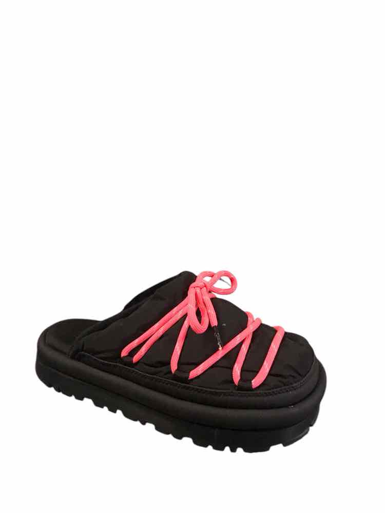 Ugg Shoe Size 7 Black & Pink Slides