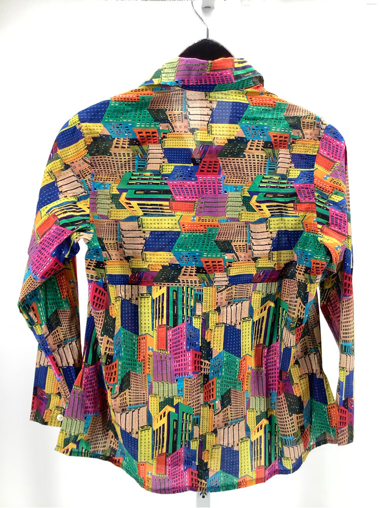 Jill McGowan Size XS Green multi Beth Shirt
