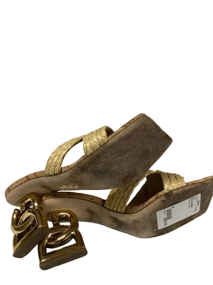 Dolce & Gabbana Shoe Size 8 Tan DG Logo Heels