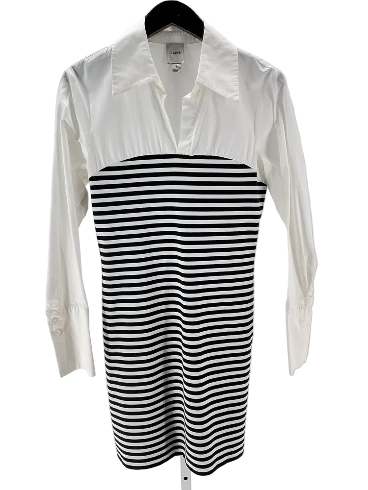 Maeve Size S White & black Mixed Media Dress