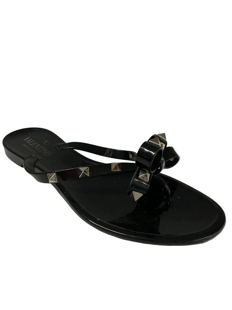Valentino Shoe Size 7 Black Garavani Sandals