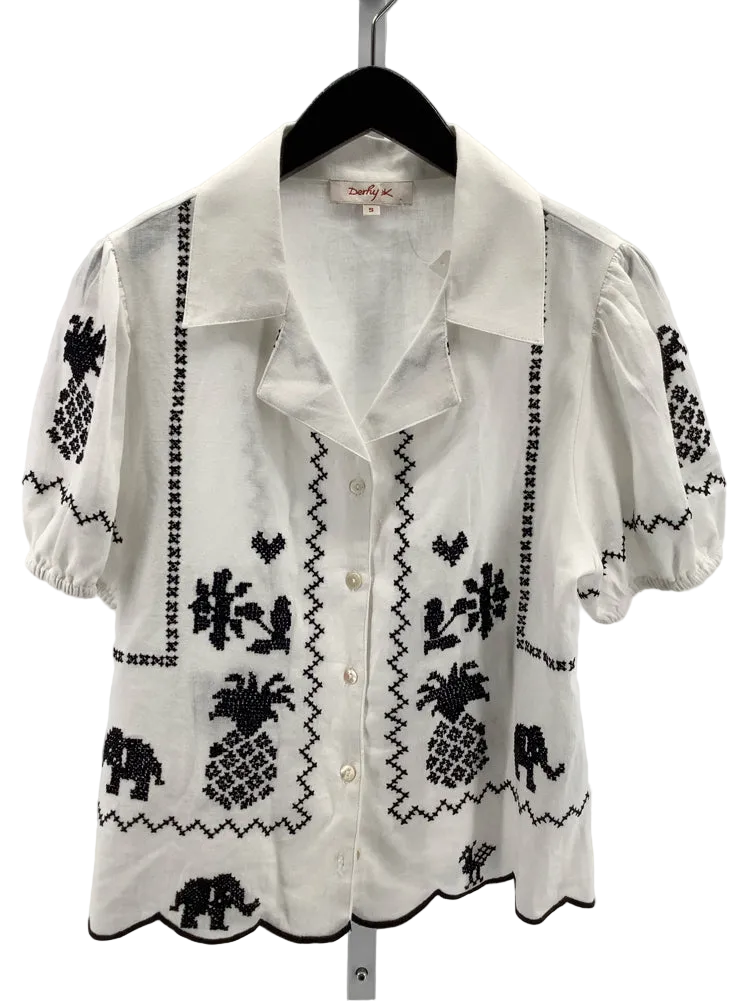 Derhy Size S White & black Shirt