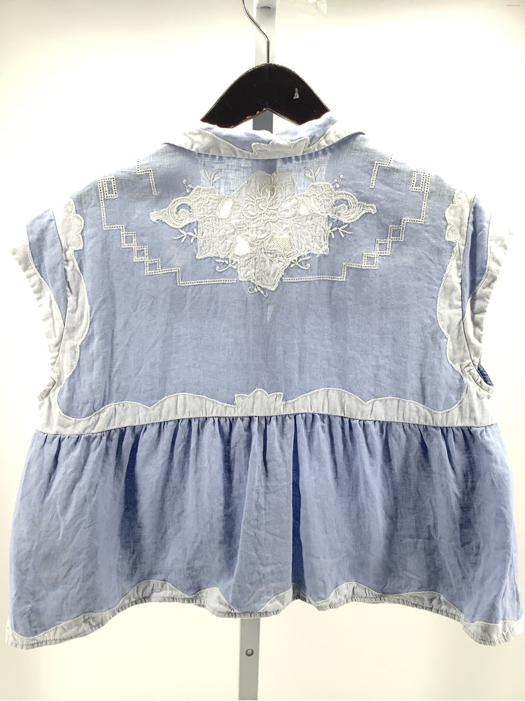 by anthropologie Size M Blue & White Shirt