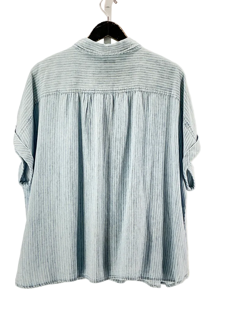 Faherty Size XXL Blue & White Shirt