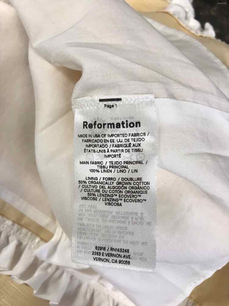 Reformation Size XL Yellow & White Dress