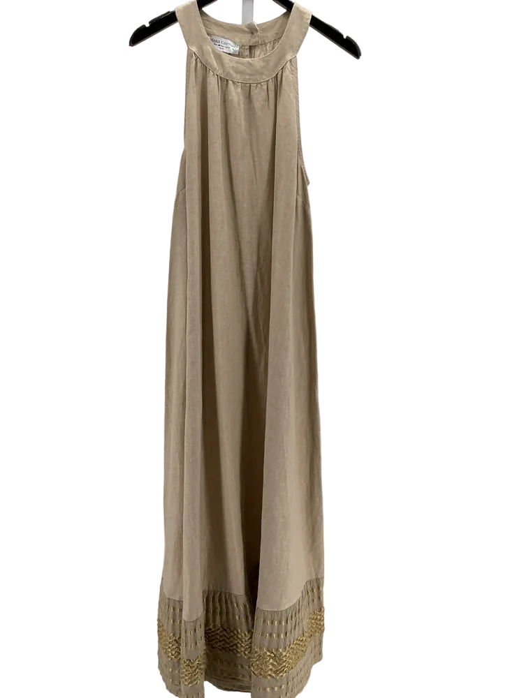 Harris Cotton Size L Tan Dress