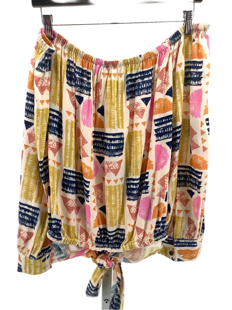 Charlie B Size L Yellow Multi Shirt