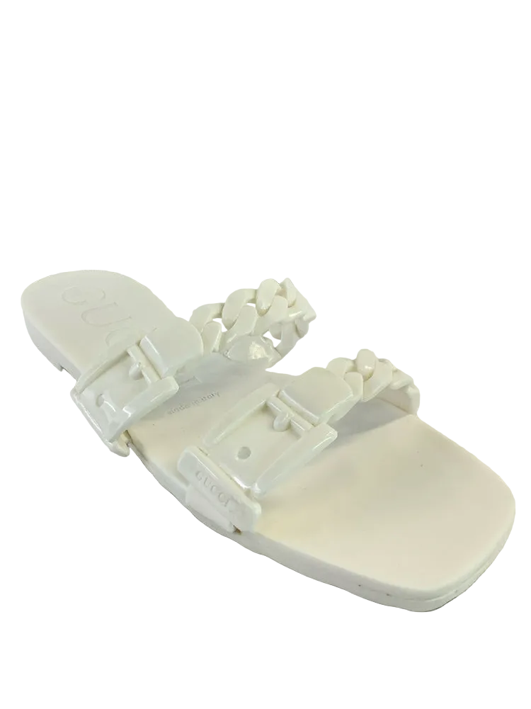 Gucci Shoe Size 6 White Slides