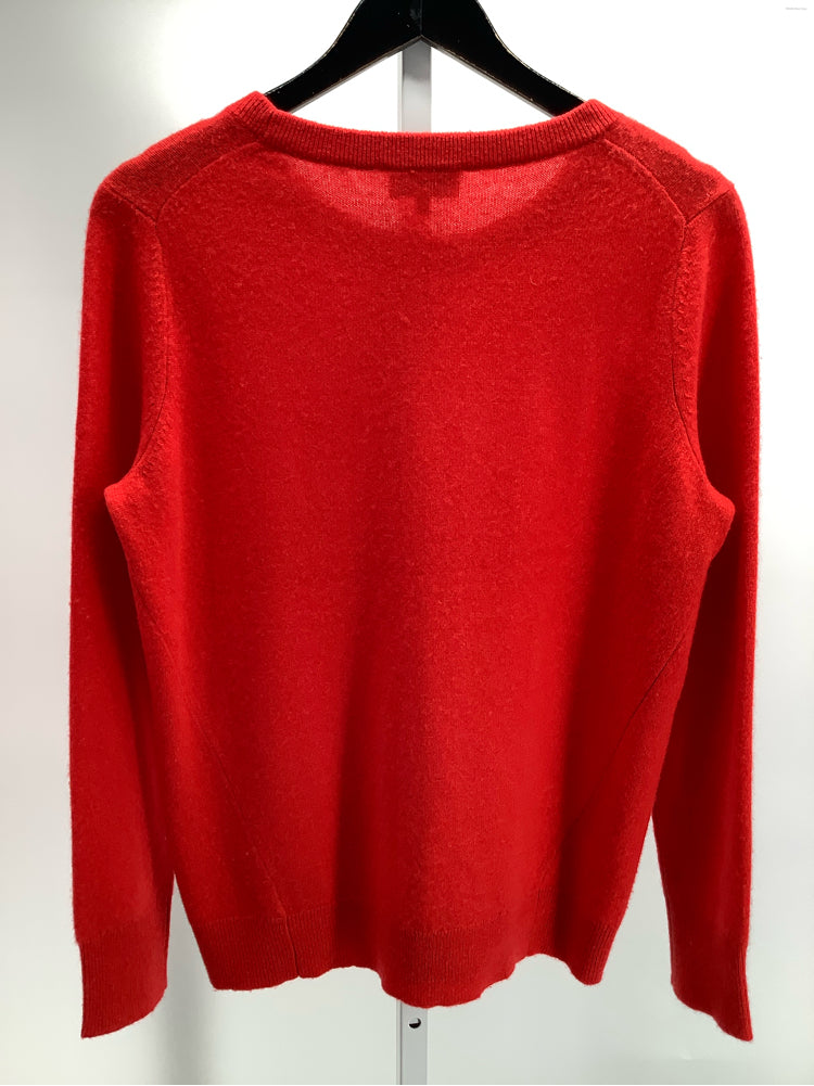 White + Warren Size L Red Sweater