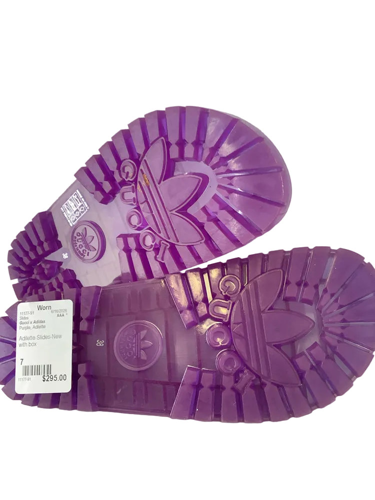 Gucci x Adidas Shoe Size 7 Purple Adilette Slides