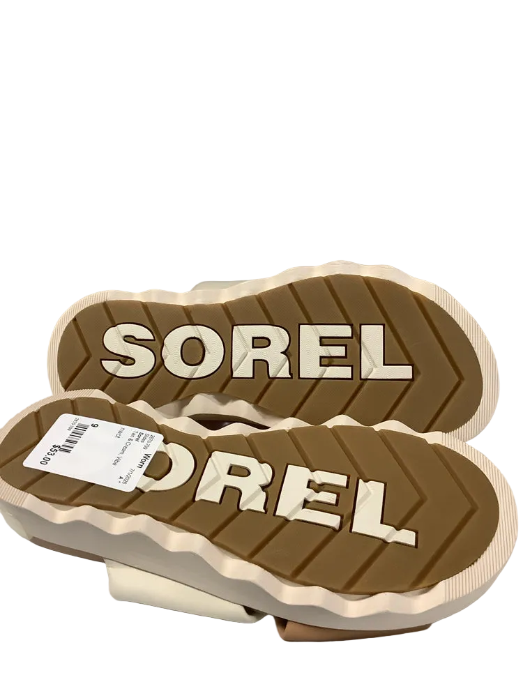 Sorel Shoe Size 9 Tan & Cream Viibe Slides