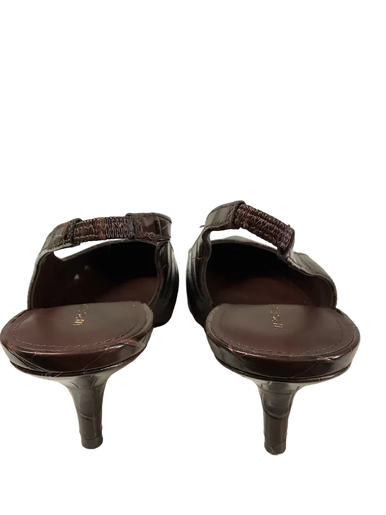Marc Fisher Shoe Size 9.5 Brown Dorie Slingbacks