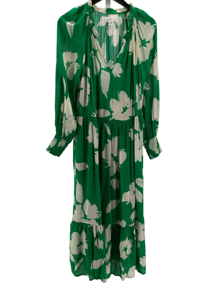 Velvet by Graham Spencer Size S Green & White Luella Dress