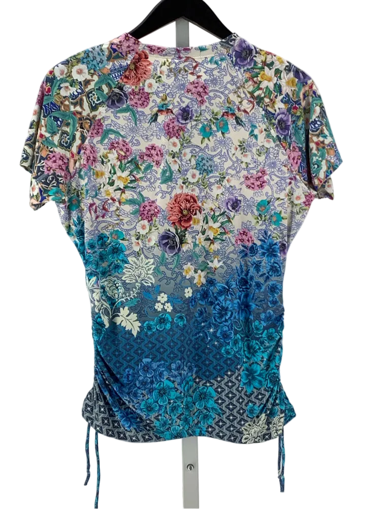 Johnny Was Size XL Blue Multi Shirt