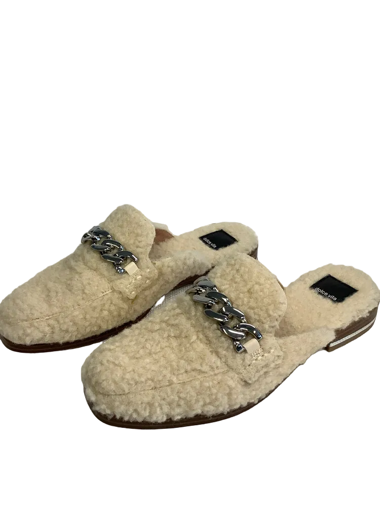 Dolce Vita Shoe Size 7 Cream Pela Mules