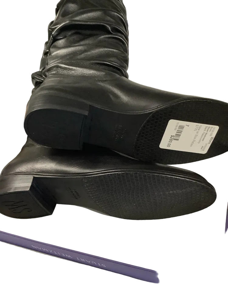 Stuart Weitzman Shoe Size 7 Black Flatscrunchy Boots
