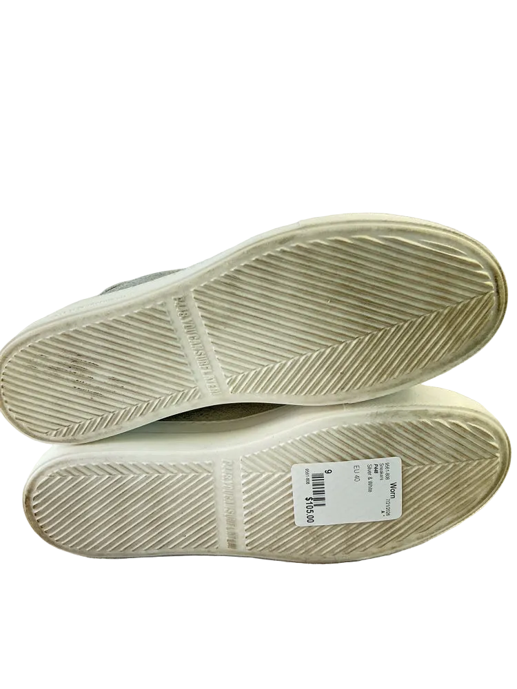 P448 Shoe Size 9 Silver & White Sneakers