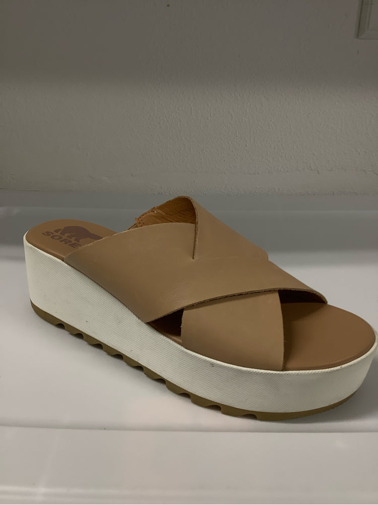 Sorel Shoe Size 8.5 Tan Cameron Slides