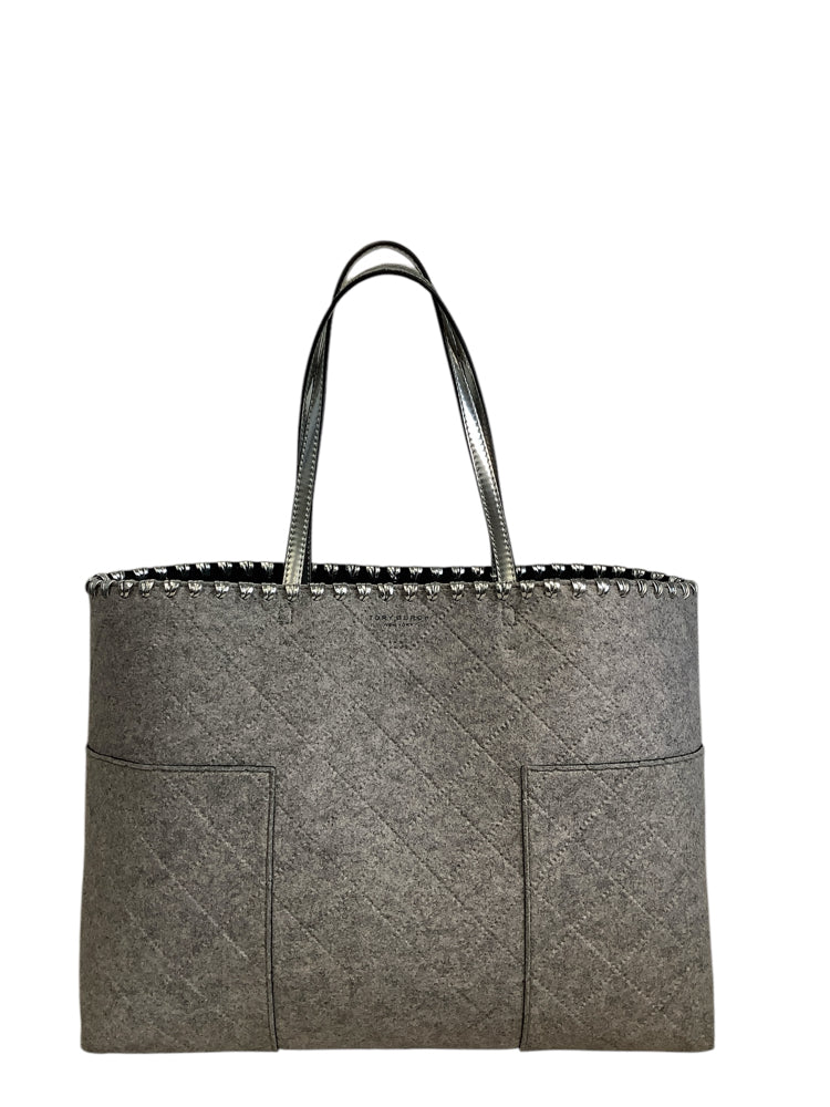 Tory Burch Gray Block T Handbags