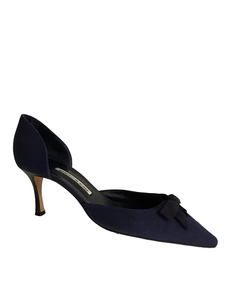 Manolo Blahnik Shoe Size 10.5 Navy Heels