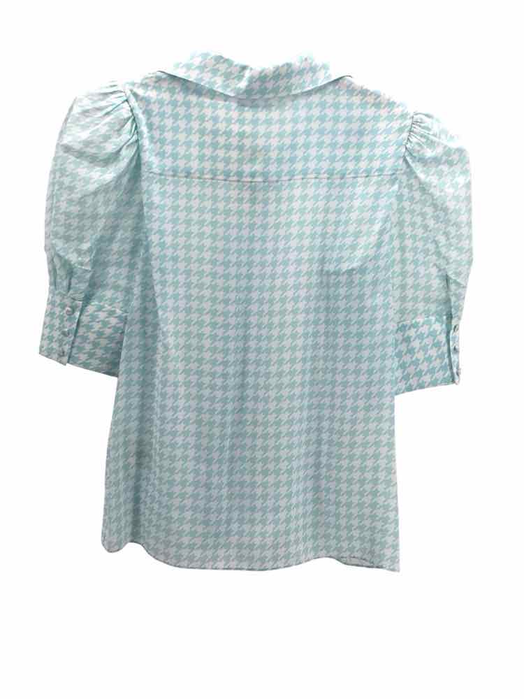 Alice & Olivia Size S Blue & White Willa Shirt