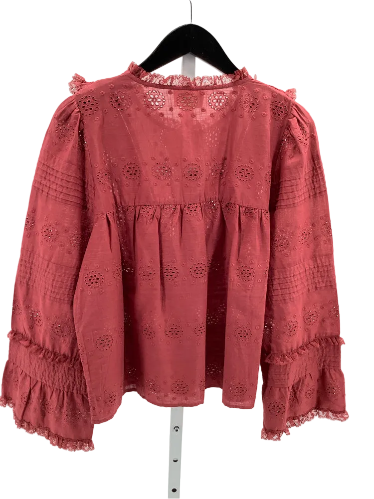 Sezane Size 10 Red Nele Shirt