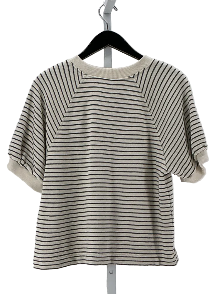 Velvet by Graham Spencer Size S Cream & Gray Gabi Sweatshirt