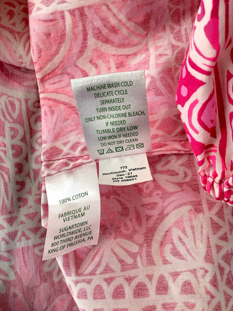 Lilly Pulitzer Size L Pink & White Shirt