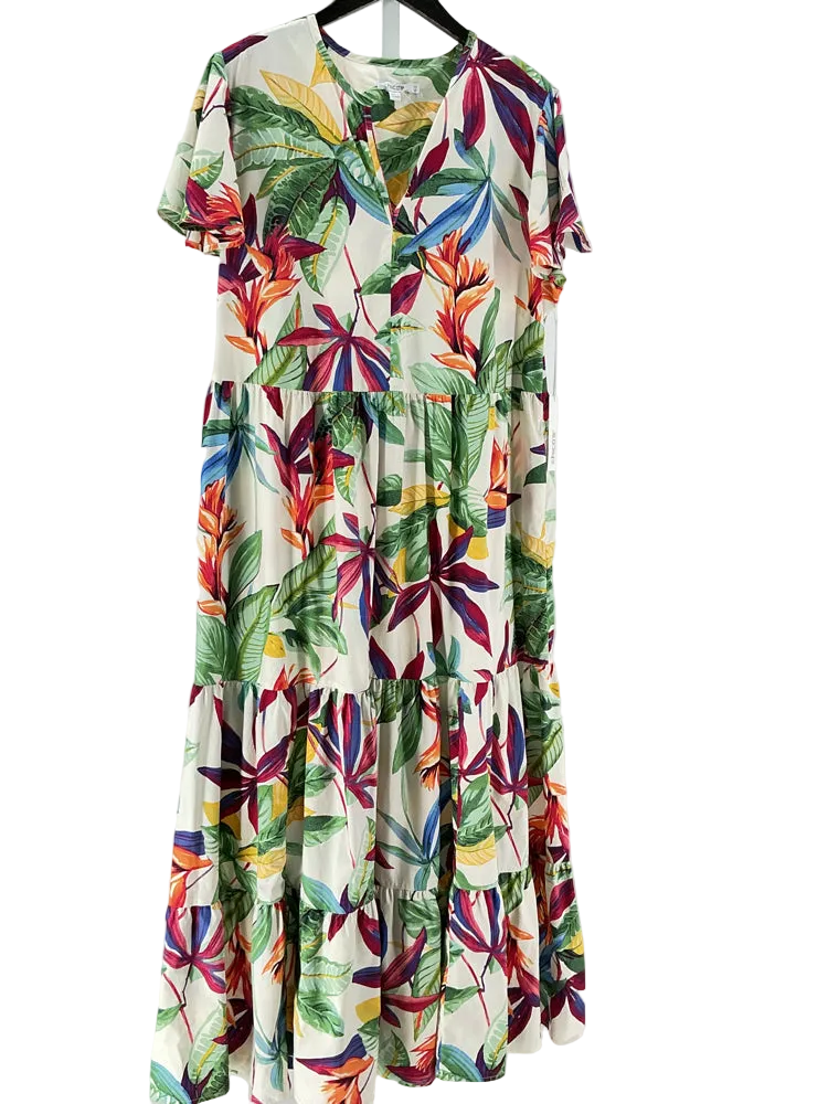 Chico's Size 14 Green multi Dress Chico's Size 14 Green multi Dress