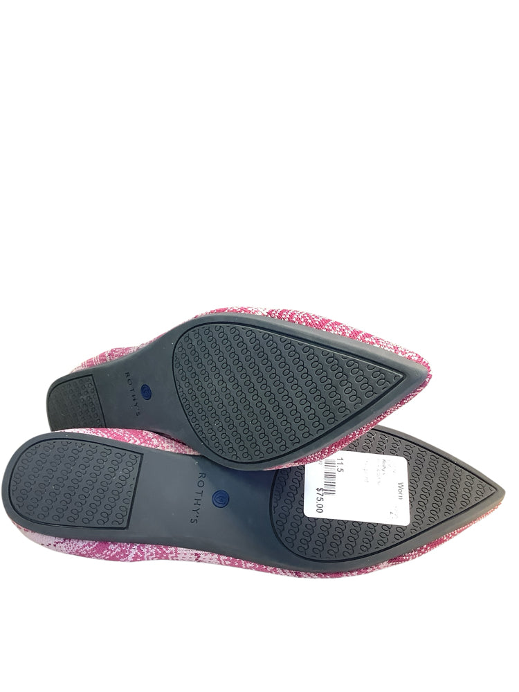 Rothy's Shoe Size 11.5 Pink & White Flats