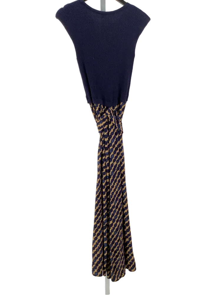 Nic & Zoe Size XS Navy & Brown Dress