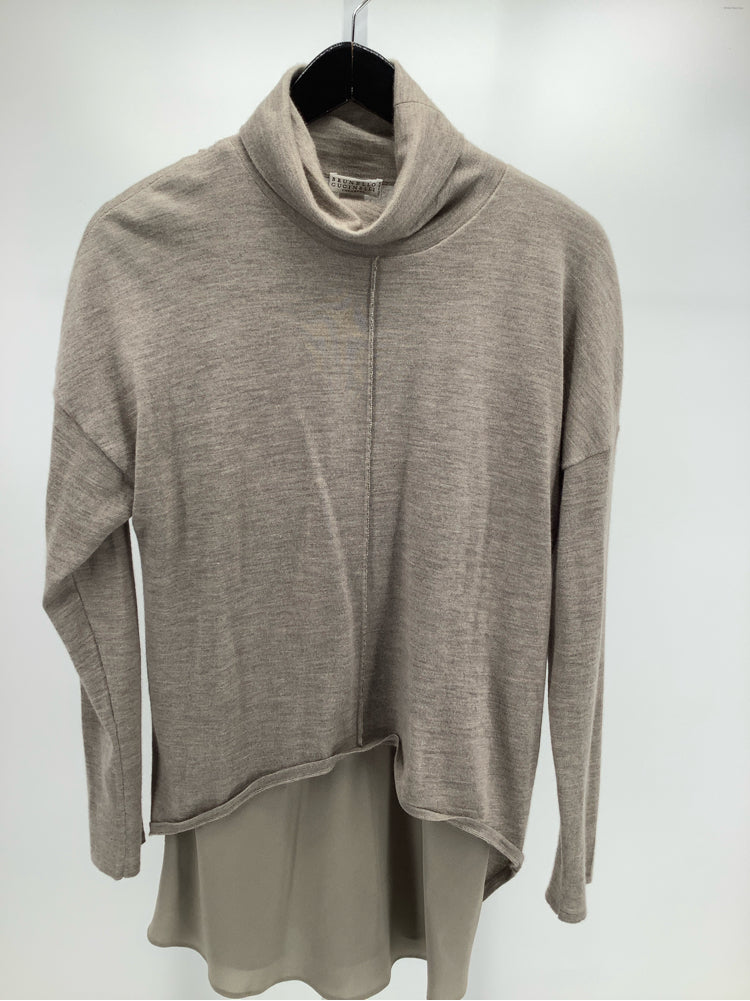 Brunello Cucinelli Size XL Tan Turtleneck