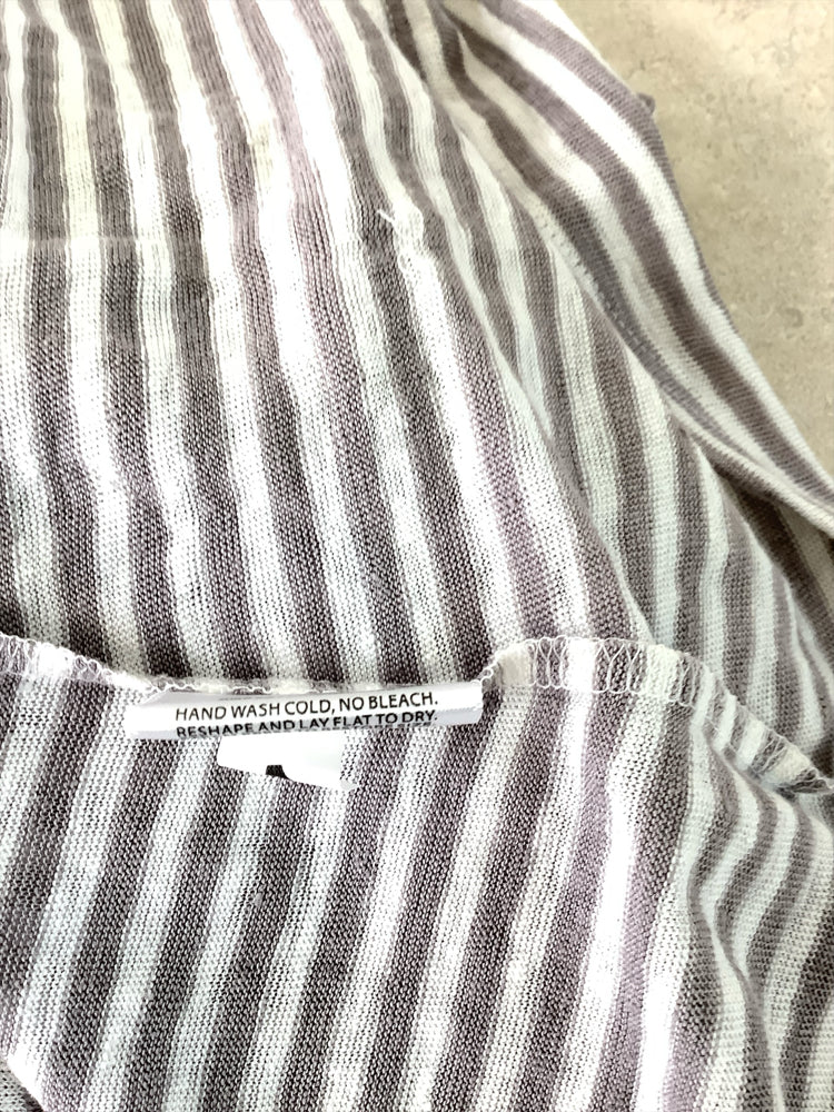 Eileen Fisher Size L Gray & White Tank Top