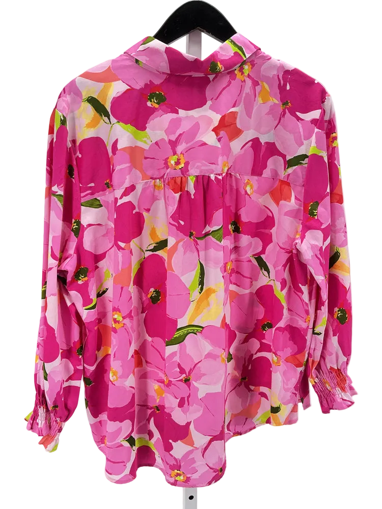 Foxcroft Size XL Pink multi Shirt