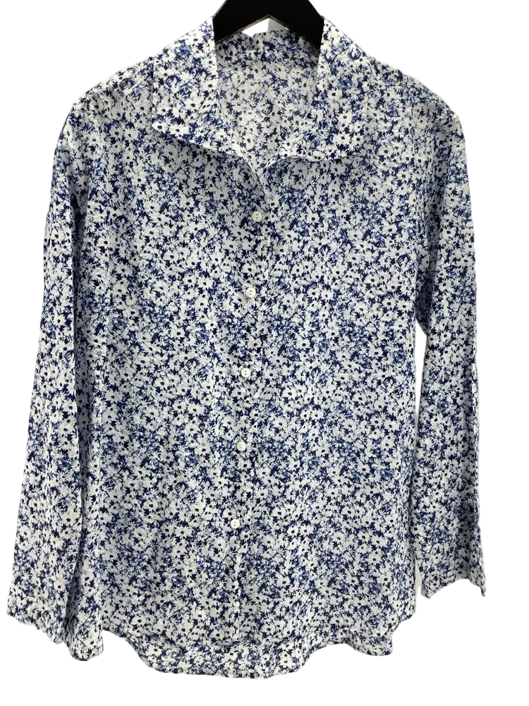 Jill McGowan Size L Blue & White Shirt