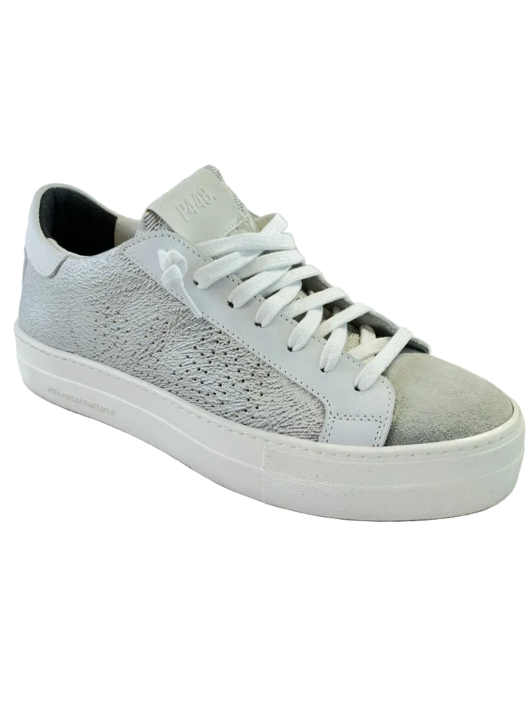 P448 Shoe Size 9 Silver & White Sneakers