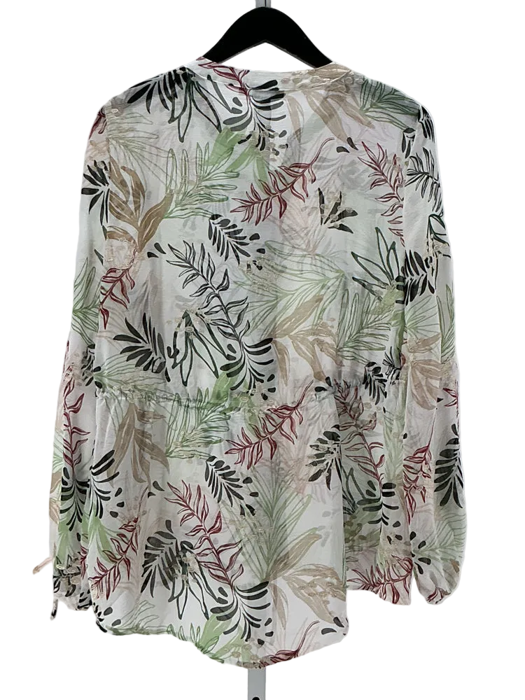 Chico's Size 8 White multi Shirt