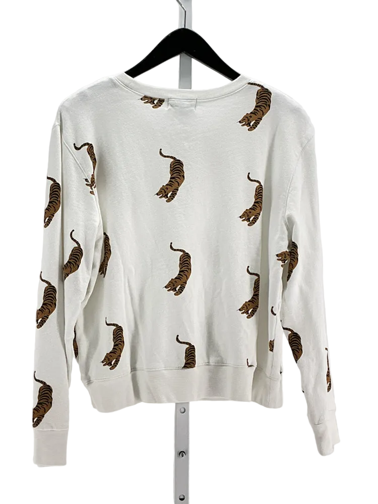 Monrow Size M White multi Sweatshirt