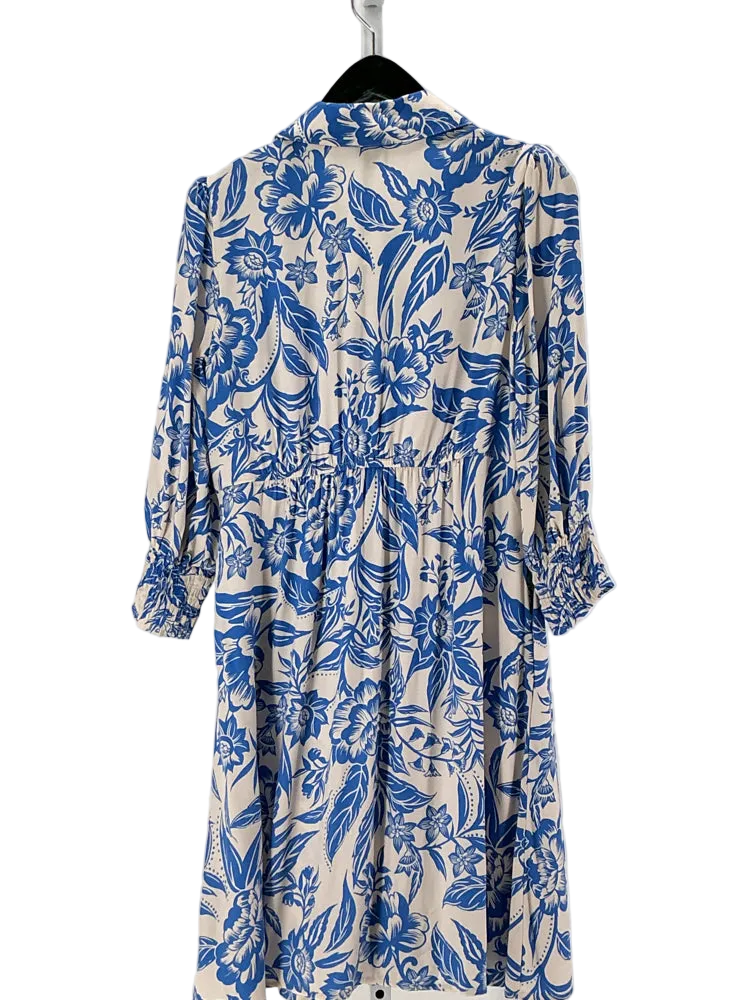 Cabi Size S Blue & Cream Dress