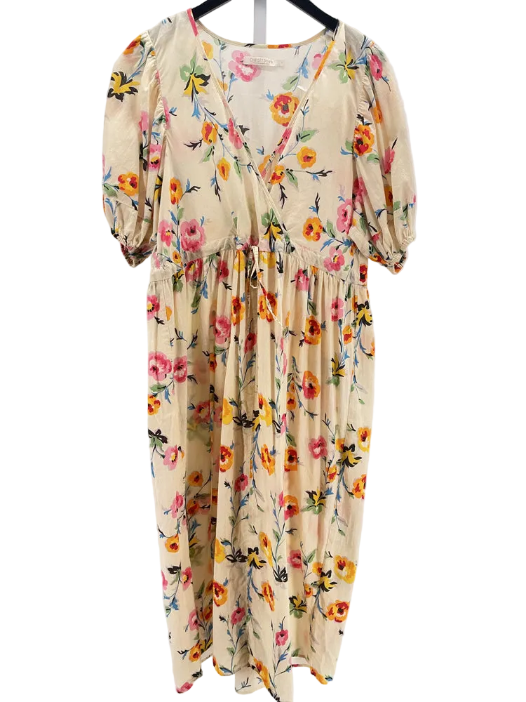 Christy Dawn Size L Cream multi Dress