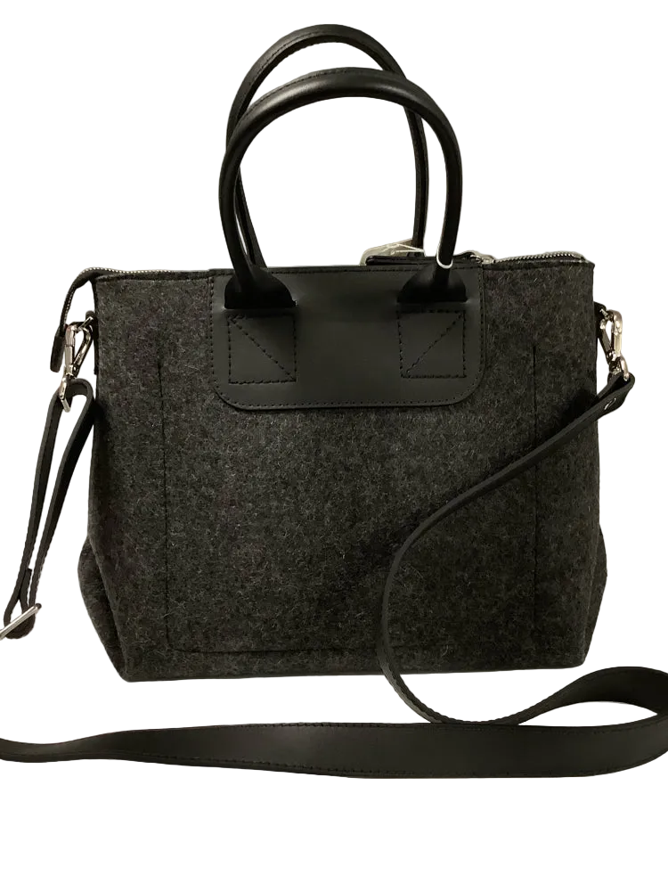 graf lantz Gray & Black Bedford Handbags