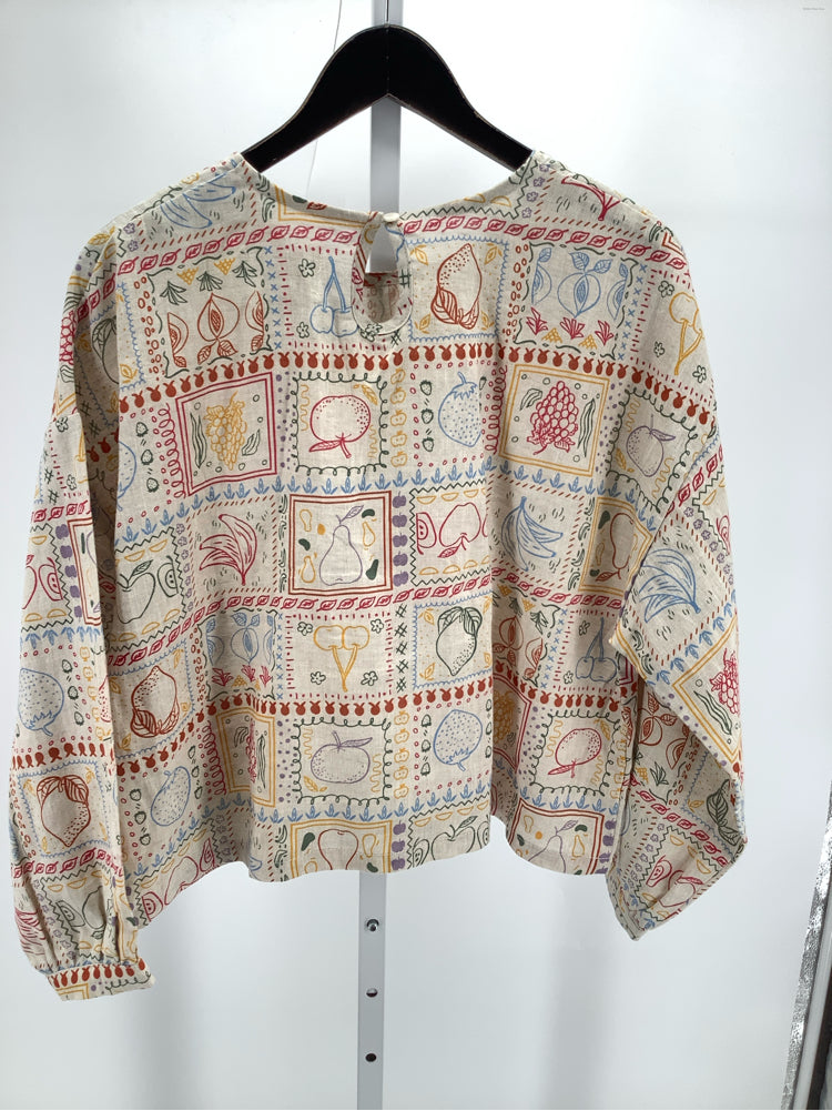 Meadows Size M Tan Multi Katsura Shirt