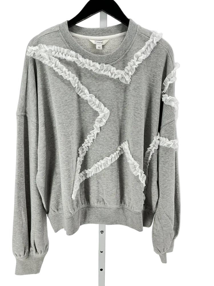 Maeve Size L Gray & White Sweatshirt