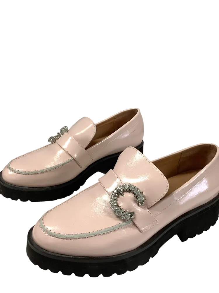 All Black Shoe Size 9.5 Pink Lady Bling Loafers